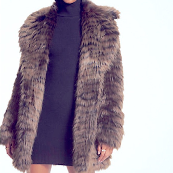 Michael Kors Faux Fur Tiger Print Coat - Picture 1 of 6